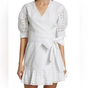 Tanya Taylor gina  eyelat trim wrap dress